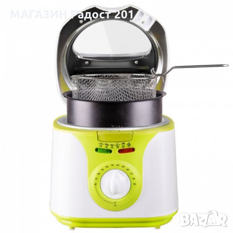  Чисто нов С ГАРАНЦИЯ Фритюрник SAPIR SP 1980 D, 2л , 1450W, Демонтиращ се съд , Бял/зелен, снимка 2 - Фритюрници - 31841118