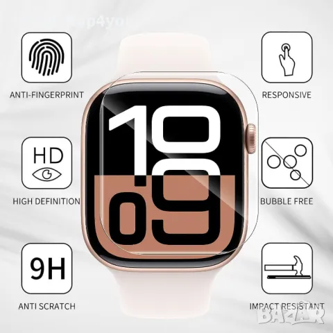 5D Hydrogel / Хидрогел Протектор (6бр) за Apple Watch Series 9 - 41mm и 45mm, снимка 4 - Фолия, протектори - 48359737