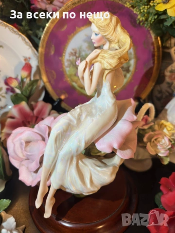 Franklin Mint Sculpture Figurine “Lady Rose” художник Jegou изработена през 1988 Код P2169, снимка 9 - Антикварни и старинни предмети - 54168083