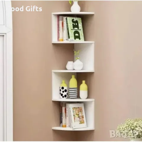 Удобна Ъглова етажерка за съхранение с 5 рафта, снимка 2 - Етажерки - 47507580