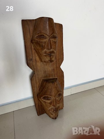 Дървена маска качествена Италия плътно дърво, снимка 2 - Антикварни и старинни предмети - 42497300