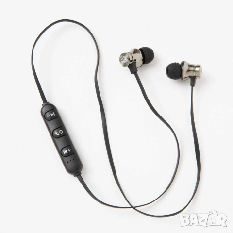 Безжични Bluetooth слушалки, Магнитни, Сиви