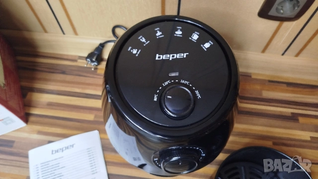 Мини Фритюрник с горещ въздух Beper P101FRI001, 1000W, 2 л, Черен, снимка 8 - Фритюрници - 42457378
