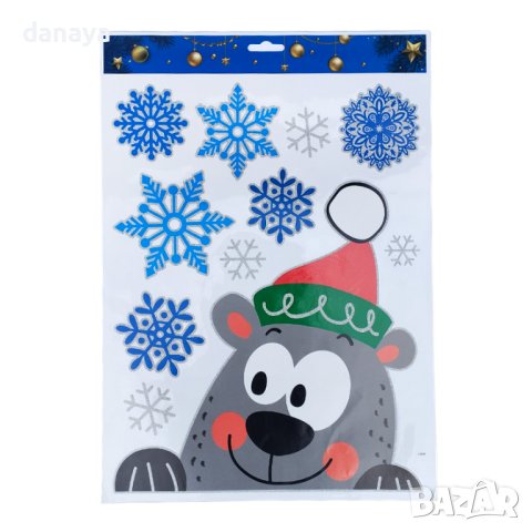 4224 Коледни стикери за прозорец Снежинки с фигура, снимка 2 - Декорация за дома - 42673027