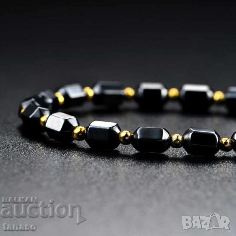 Магнитно колие, гердан с мъниста от хематит, снимка 3 - Колиета, медальони, синджири - 44600250