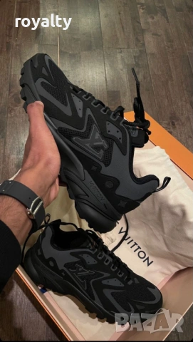 Louis Vuitton Черни Мъжки Маратонки 40-46 Номер с Кутия , снимка 3 - Маратонки - 53065748