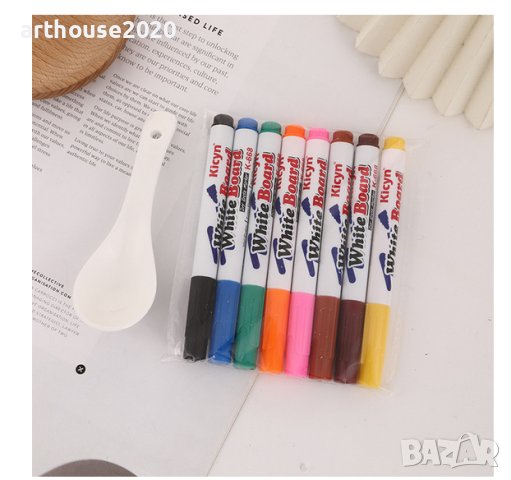 Магически флумастери за рисуване с вода+лъжичка,8 или 12 цвята, снимка 2 - Рисуване и оцветяване - 42919534