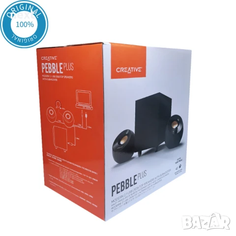 Озвучителна система Creative Pebble Plus 2.1 Активни колони, снимка 2 - Тонколони - 50766443
