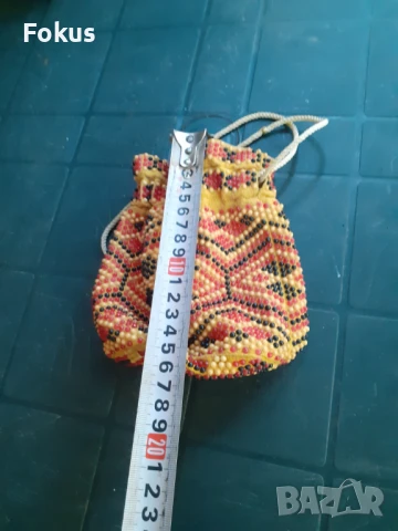 Стара възрожденска мънистена кесия портмоне носия, снимка 7 - Антикварни и старинни предмети - 50929618