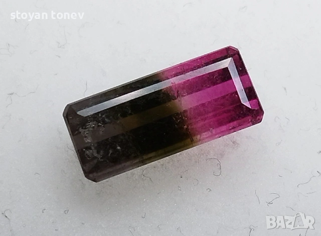 Двуцветен турмалин с наситен цвят в добър размер 3.40кт! Нов!, снимка 2 - Други - 53265234