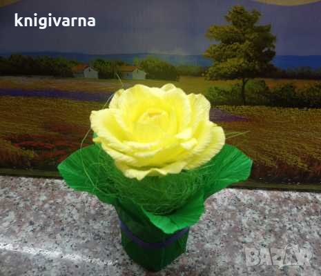 Хартиени рози- ръчна изработка, снимка 10 - Изкуствени цветя - 31989999