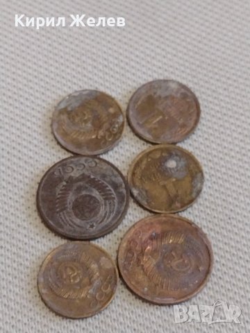Лот монети 6 броя копейки СССР различни години и номинали 39399, снимка 1 - Нумизматика и бонистика - 44144146