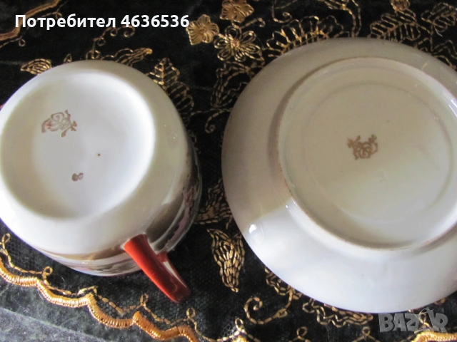 Японски К-т Чашка за чай, чинйка костен порцелан , маркирани, снимка 6 - Сервизи - 53254905