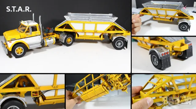 Шевролет Камион C60 Умален Модел Мащаб 1:24 с ремарке Chevrolet C60 Truck Scale 1/24 with trailer, снимка 3 - Колекции - 48581941