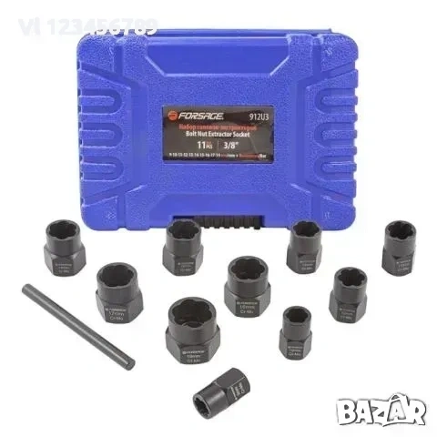 Комплект екстрактори за болтове и гайки 10 части FORSAGE