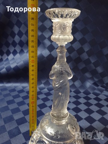 Кристален  свещник с религиозни мотиви, снимка 10 - Антикварни и старинни предмети - 42612534