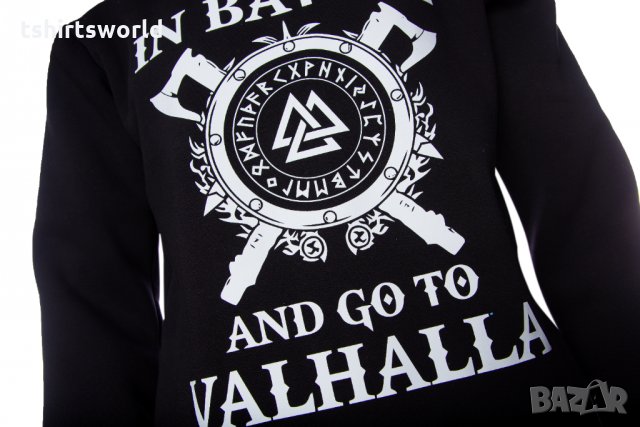 Нов детски суичър с трансферен печат на сериала Викинги, Go To Valhalla, снимка 2 - Детски анцузи и суичери - 34549530