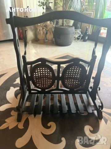 Предлагам старинна, дървена, двойна ретро люлка за кукли, снимка 5 - Антикварни и старинни предмети - 54018476