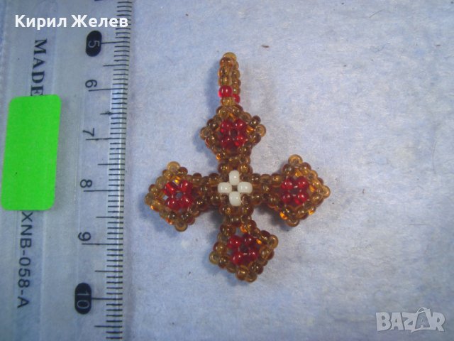 СТАРО РЪЧНО ИЗПЛЕТЕНО МЪНИСТЕНО РЕТРО-АРТ КРЪСТЧЕ РЯДКА МАЙСТОРСКА ИЗРАБОТКА 24321, снимка 9 - Антикварни и старинни предмети - 36954149