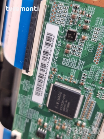 T-Con Board PT430GT03-1-C-1 за 43-инчов телевизор JVC Модел  LT-43VA3300, с дисплей VES430UNFH-L3-Z0, снимка 2 - Части и Платки - 52575490