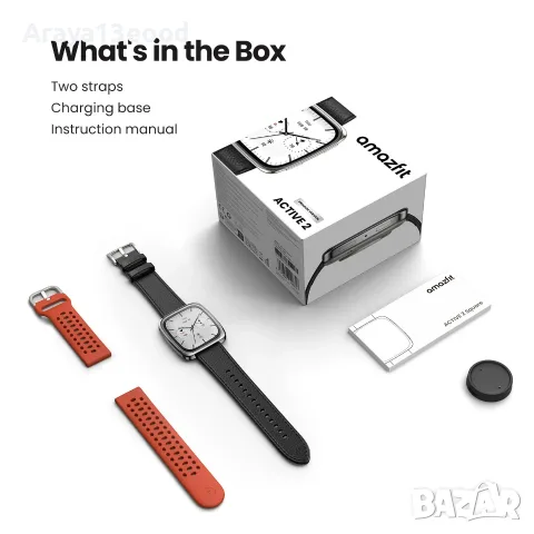 Смарт часовник Amazfit Active 2 Square NFC 43 мм – черен, снимка 10 - Смарт часовници - 55948608