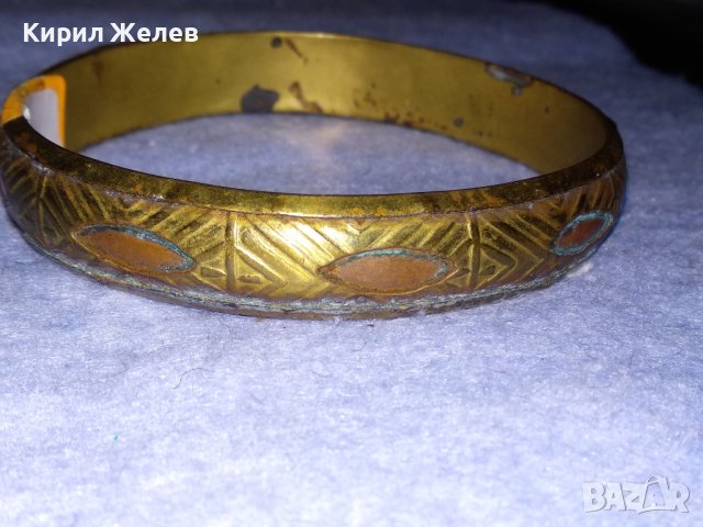 СТАРА БРОНЗОВА ОРНАМЕНТИРАНА ОРИЕНТАЛСКА ЕТНОГРАФСКА ГРИВНА с МЕДЕН ОБКОВ РЪЧНА ИЗРАБОТКА 37518, снимка 8 - Антикварни и старинни предмети - 40811022