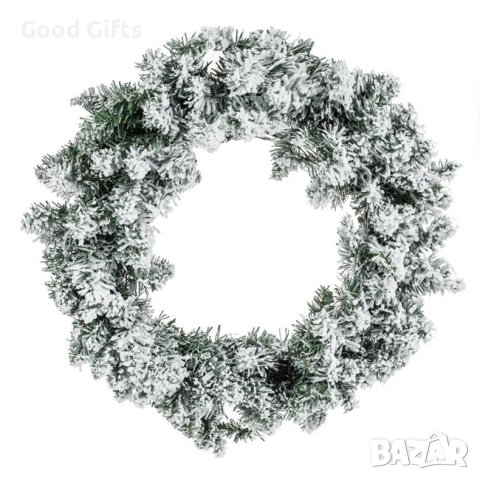 Коледен венец Green Snowy, 60см, снимка 1 - Декорация за дома - 42720217