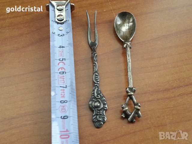 Посребрени лъжичка и виличка , снимка 4 - Антикварни и старинни предмети - 39470943