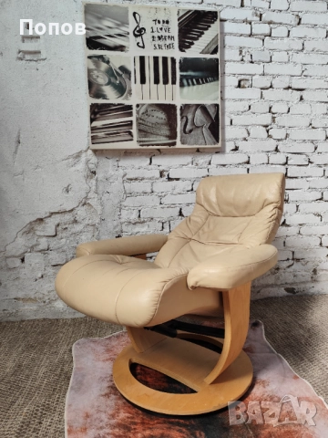 Кожено релакс кресло  La-Z-Boy, снимка 2 - Дивани и мека мебел - 51946522