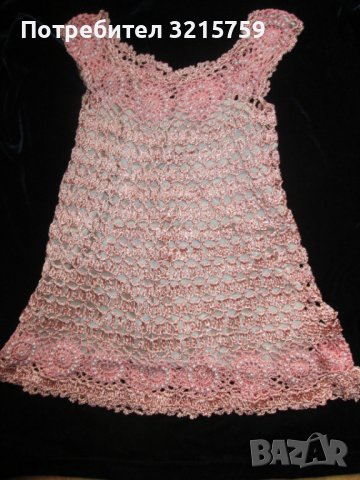 Ръчно плетена детска рокля с подплата,уникат, 4-5год., снимка 1