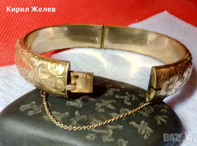 СТАРИННА ФЛОРАЛНО ОРНАМЕНТИРАНА МЕДНА ГРИВНА с МАРКИРАНА ДЕБЕЛА ПОЗЛАТА DOUBLE ЗЛАТНО ДУБЛЕ 49290, снимка 15 - Антикварни и старинни предмети - 48467636
