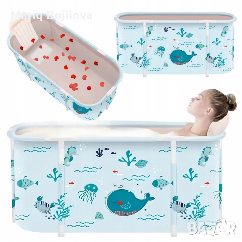 Сгъваема преносима вана XXL с възглавница и топлоизолация – Комфорт и удобство в малката баня, снимка 3 - Други стоки за дома - 52885144