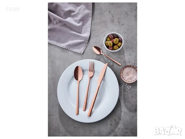 НОВИ! Комплект прибори за хранене 16 части гланц златно, розово, черно, снимка 5 - Прибори за хранене, готвене и сервиране - 48778211