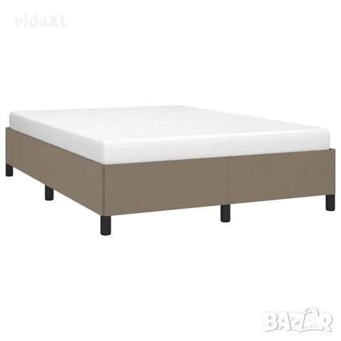 vidaXL Рамка за легло без матрак, таупе, 140x190 см плат, снимка 4 - Спални и легла - 56147197
