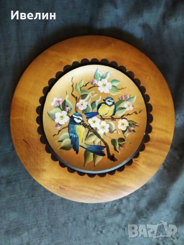 стара дървена чиния за стена, снимка 1 - Антикварни и старинни предмети - 29291555
