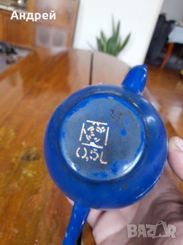 Стар емайлиран чайник #6, снимка 7 - Антикварни и старинни предмети - 40712980