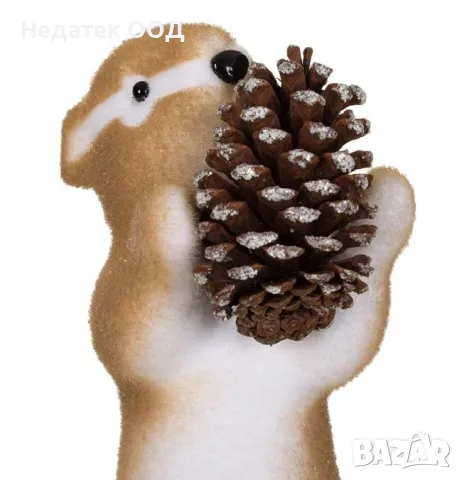 Коледна, Декоративна, Фигура, Катерица, Кафяв, 30 см, снимка 2 - Декорация за дома - 48126903