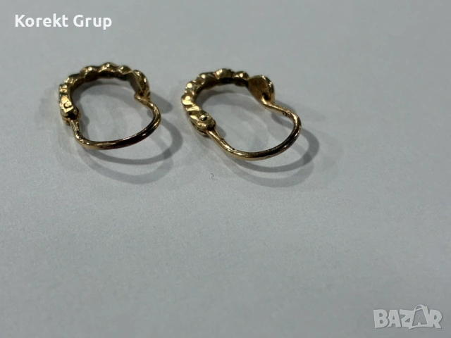 Златни обеци детски 14к злато, снимка 2 - Обеци - 54161892