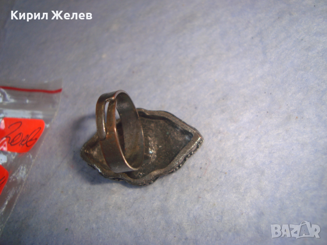 СТАР ПОСРЕБРЕН АРТ НУВО СТИЛ ОРНАМЕНТИРАН РЕГУЛИРУЕМ ПРЪСТЕН 11861, снимка 6 - Пръстени - 36377442