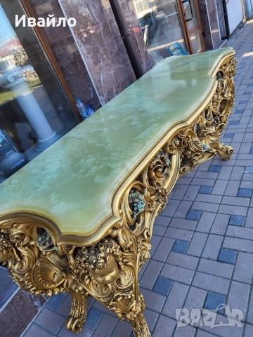 Италианска барокова конзола с огледало , снимка 4 - Огледала - 53300924