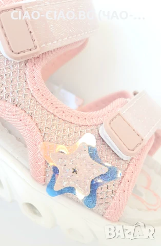 *СВЕТЕЩИ* Сандали за момиче, Розови, №24-29, снимка 4 - Детски сандали и чехли - 50889972
