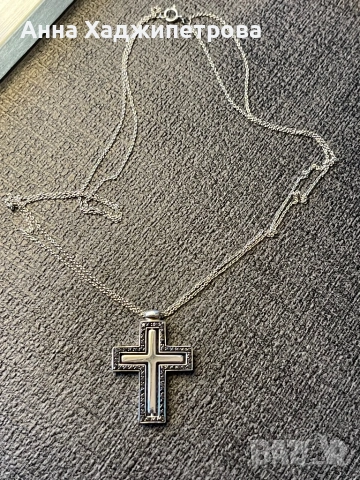 Кръст бяло злато и диаманти, снимка 4 - Колиета, медальони, синджири - 54070188