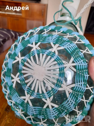 Стара стъклена бъклица,павур, снимка 4 - Други ценни предмети - 53380057