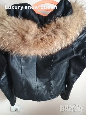 Яке естествена кожа с качулка , снимка 2 - Якета - 48222426