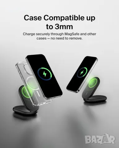Зарядно устройство Belkin BoostCharge MagSafe, магнитна сгъваема стойка за безжично зареждане 15 W, снимка 9 - Безжични зарядни - 48225035