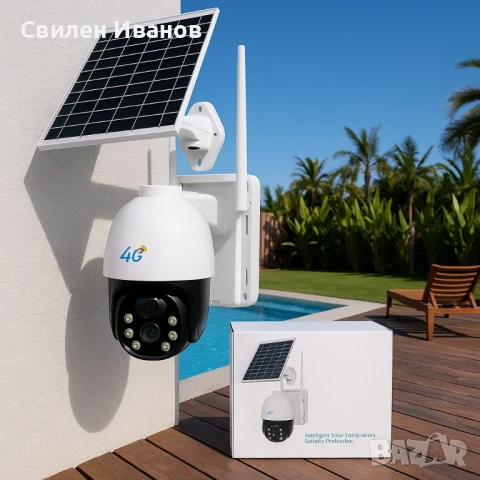 Соларна 10MP 4G безжична PTZ камера с детектор за движение и двупосочно аудио – Модел, снимка 3 - IP камери - 51036551