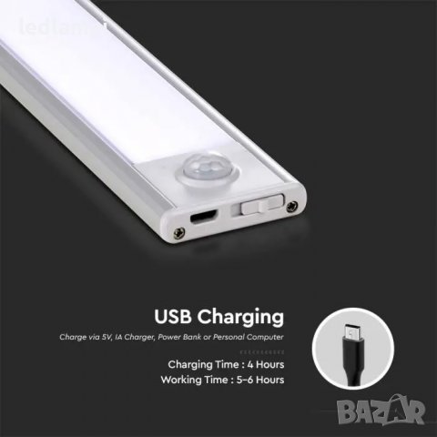 LED Лампа За Шкаф 1,5W Сензор Неутрално Бяла Светлина, снимка 2 - Лед осветление - 37732853