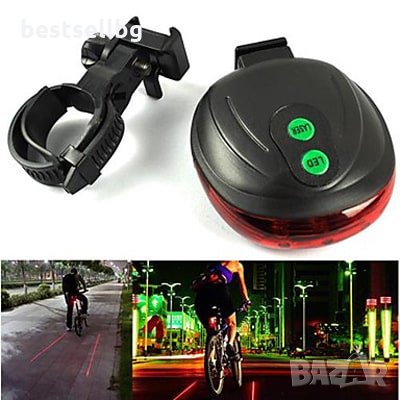 LED задни светлини за велосипед стоп червен лазер колело колоездене, снимка 2 - Аксесоари за велосипеди - 29240904