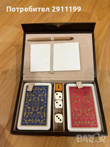 Карти и зарове, винтидж комплект, снимка 2 - Антикварни и старинни предмети - 53366500