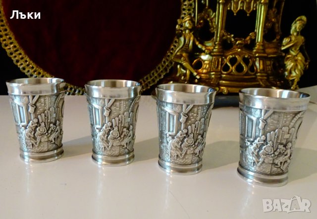 Чаши от калай за ракия Kassack. , снимка 12 - Антикварни и старинни предмети - 37654453
